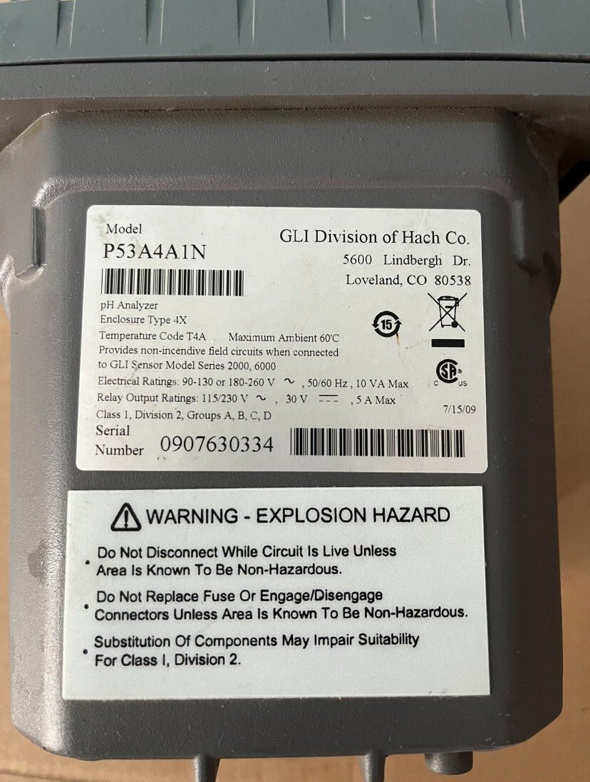 1PC HACH GLI INTERNATIONAL P53A4A1N PH ANALYZER Used & Good working - Image 2