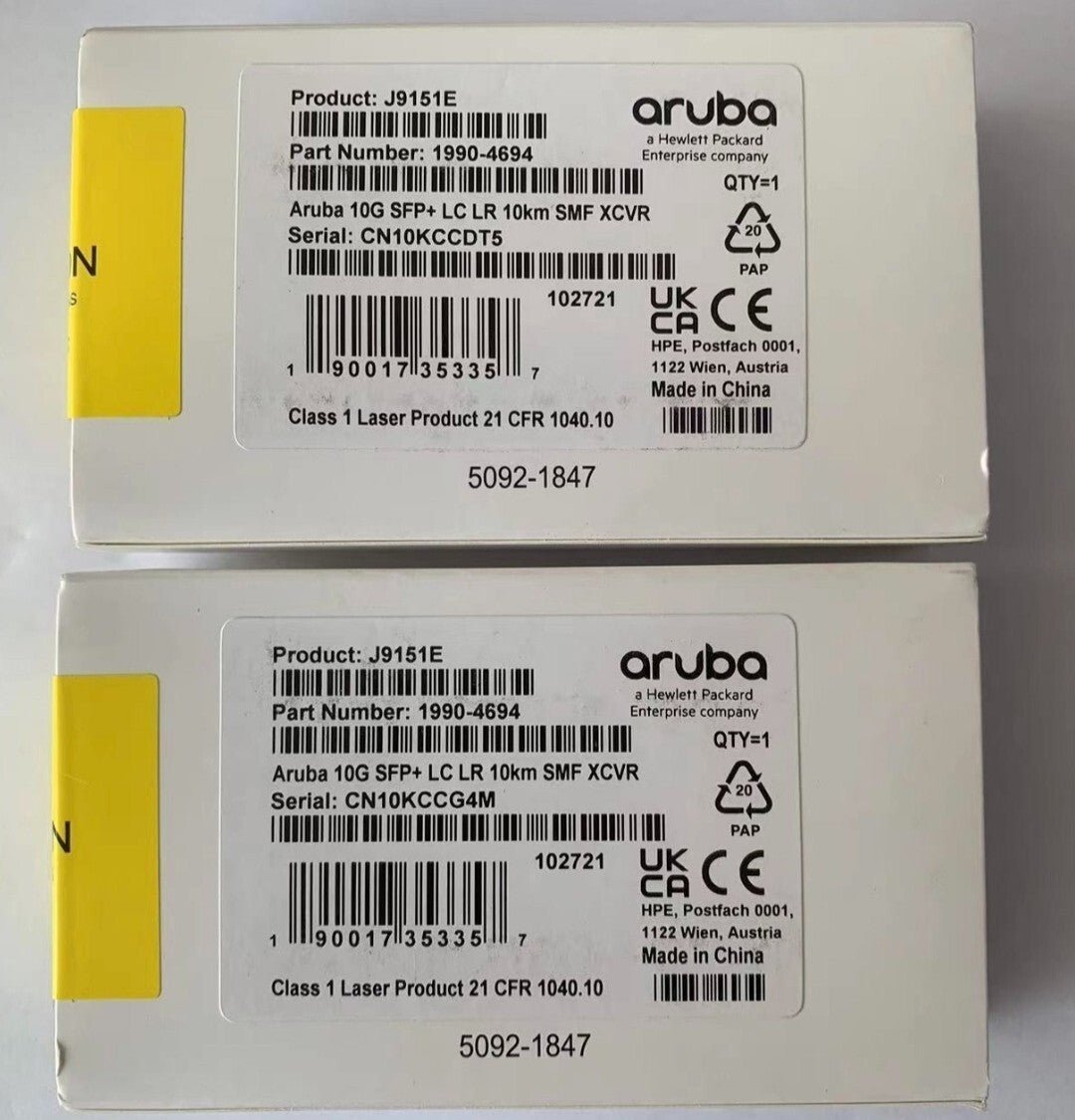 1pcs HPE / Aruba J9151E 10G SFP+ LC LR 10km SMF Transceiver Module - Image 3
