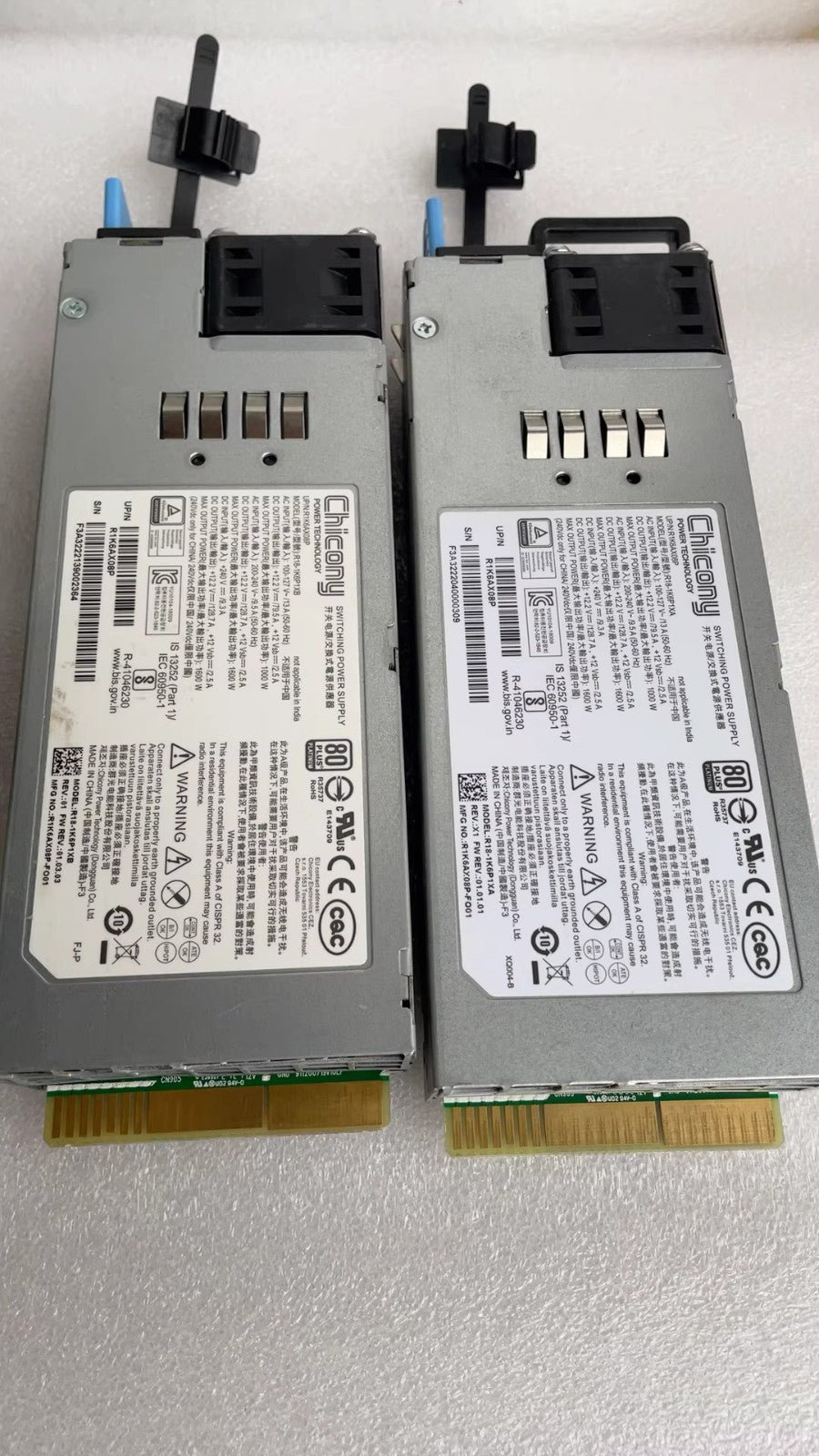 1pc Orginal Chocony R1K6AX08P R18-1K6P1XA 1600W Power Supply AC Tested - Image 2