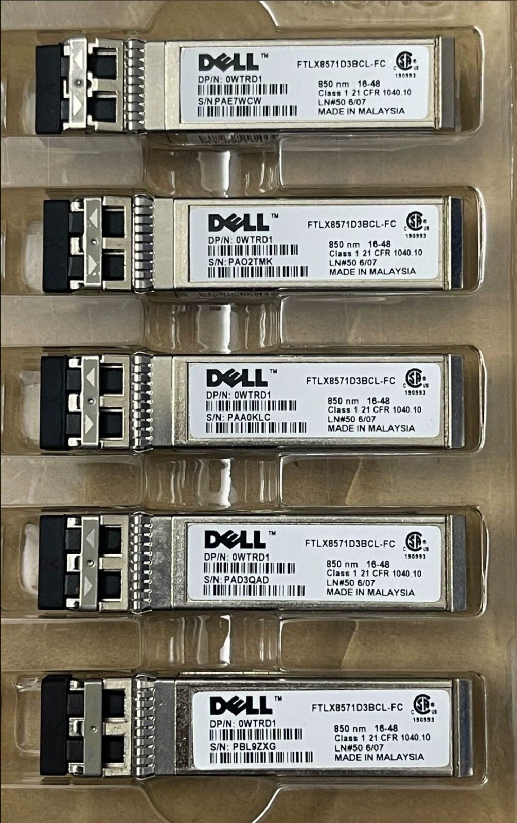 10pcs DELL FTLX8571D3BCL-FC 10G SFP+ 0WTRD1 SR 850nm Optical Transceiver Module - Image 2